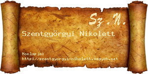 Szentgyörgyi Nikolett névjegykártya