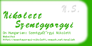 nikolett szentgyorgyi business card